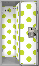 WALLPAPER, GREEN & WHITE DOT