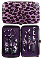 MANICURE SET, PURPLE LEOPARD
