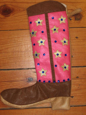 STOCKING, PINK W/ STARS
