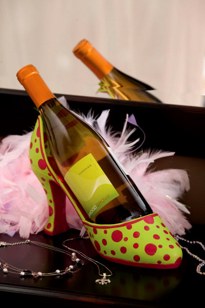 WINE BOTTLE  HOLDER, POLKA DOT