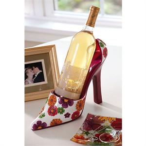 SHOE WINE HOLDER, FLORAL SPLASH
